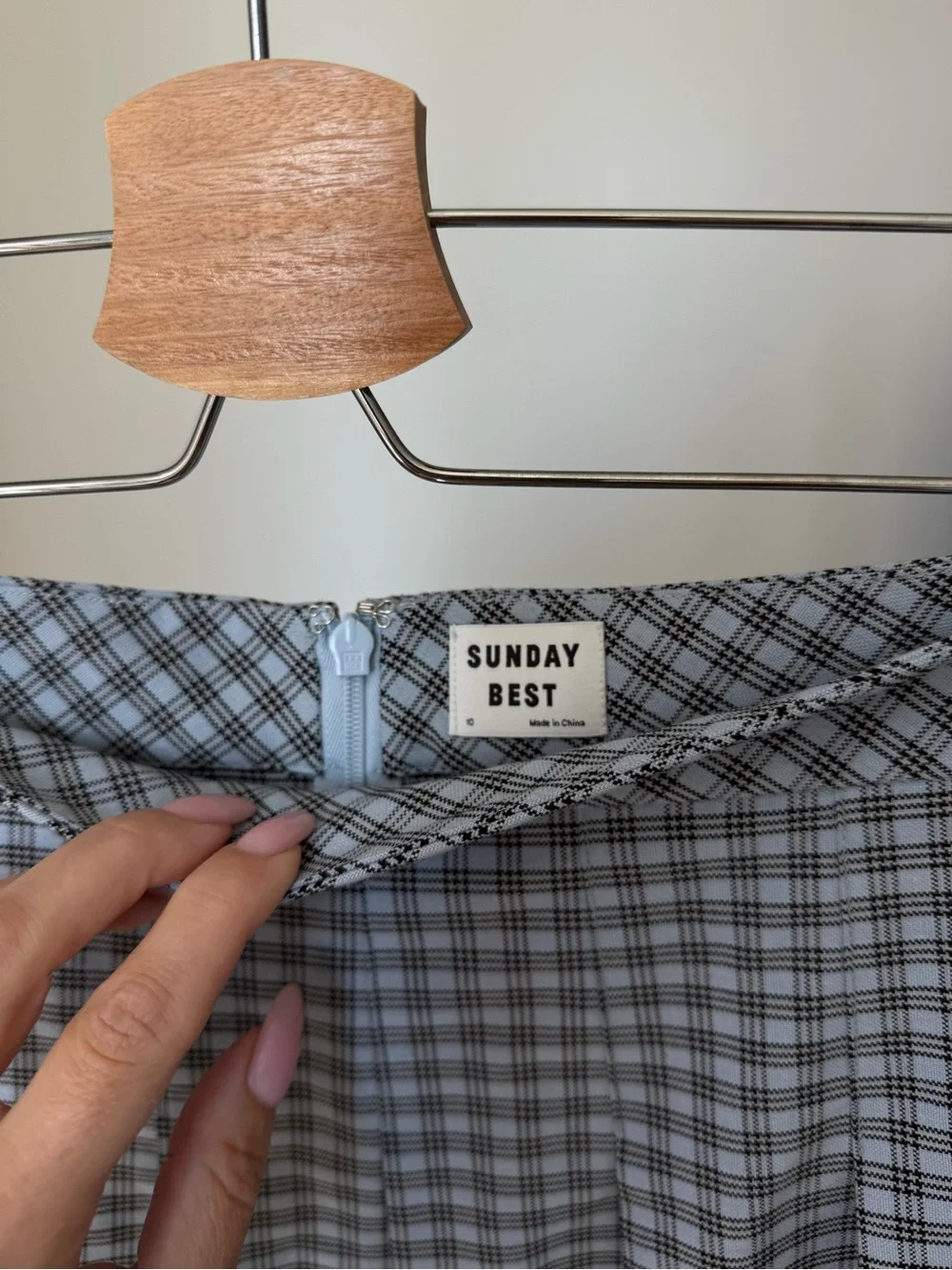 Aritzia Sunday Best Pleated Mini Skirt Light Blue 10
